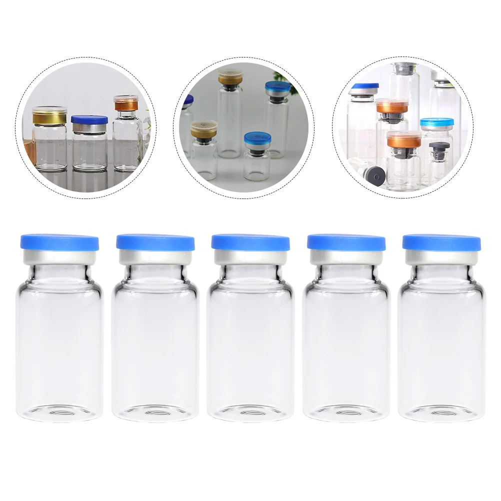

Vials Vial Bottles Caps 10Ml Headspace Bottle Clear Science Sample Empty Transparent Lids Cap Travel Sterile Injection Mini