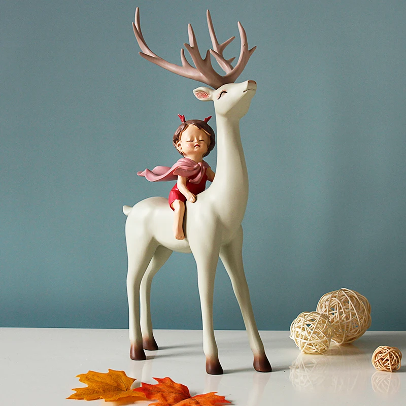 Миниатюрные предметы в скандинавском стиле ретро с оленем статуи скульптуры