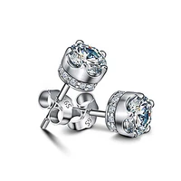 silver 925 jewelry natural diamond earring women wedding gemstone bizuteria garnet genuine 925 sterling silver stud earring girl