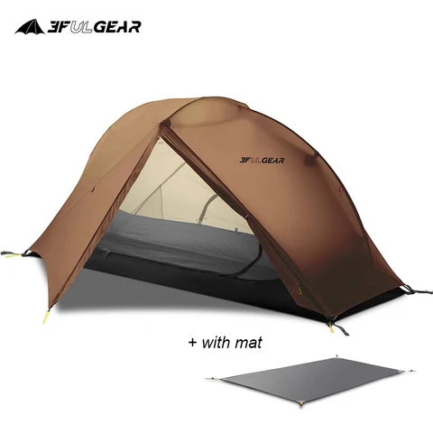 3F UL GEAR треккинговая палатка 1-местная зелёная/серая/оранжевая