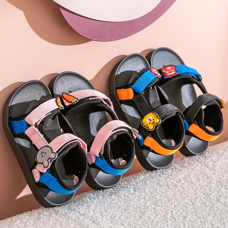 

2022 Summer New Children's Sandals Boys Open-toe Contrast Color Beach Shoes Girls Kids Fashion Soft-soled Sports Casual Shoes