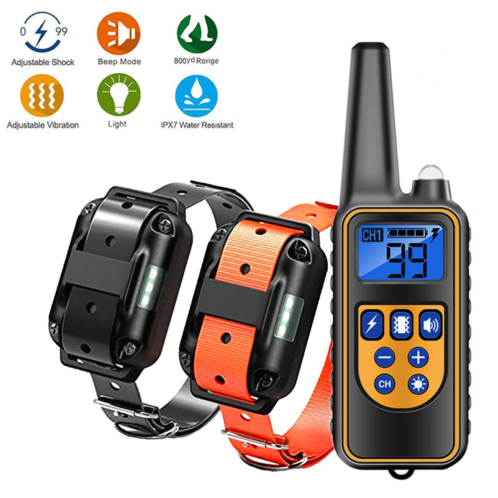 

Trainer Beep/vibration/led Collar Device Collar Waterproof Pet Dog Control Electric Training Rechargeable Remote