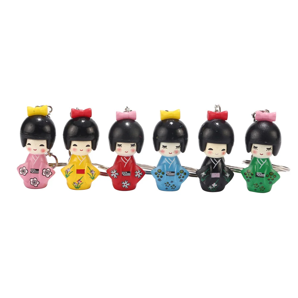 

6 Pcs Key Chain Ring Accessory Backpack Accessories Keychains Kimono Pendant Mustard Bag Hanging Decor
