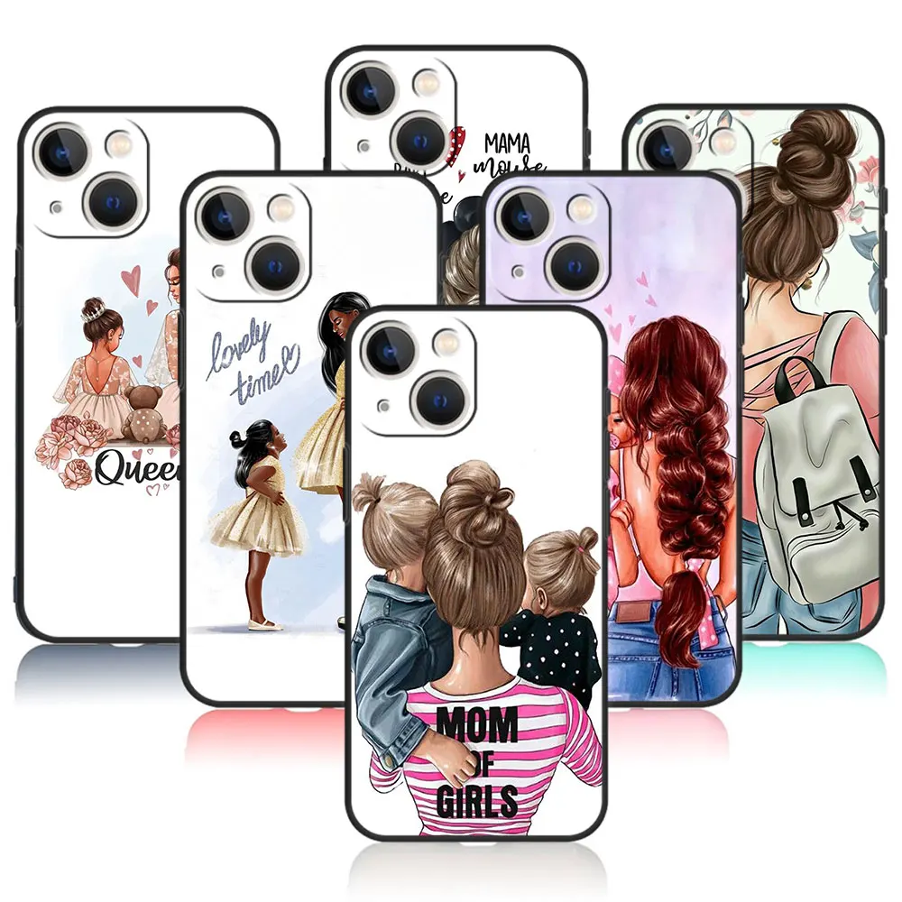 

For iPhone 13 Pro Max 11 12 14 8 Plus XR 7 XS X 6 5S 5 SE2022 SE2 Mini SE Back Original Woman girl Super Mom baby Etui Coque