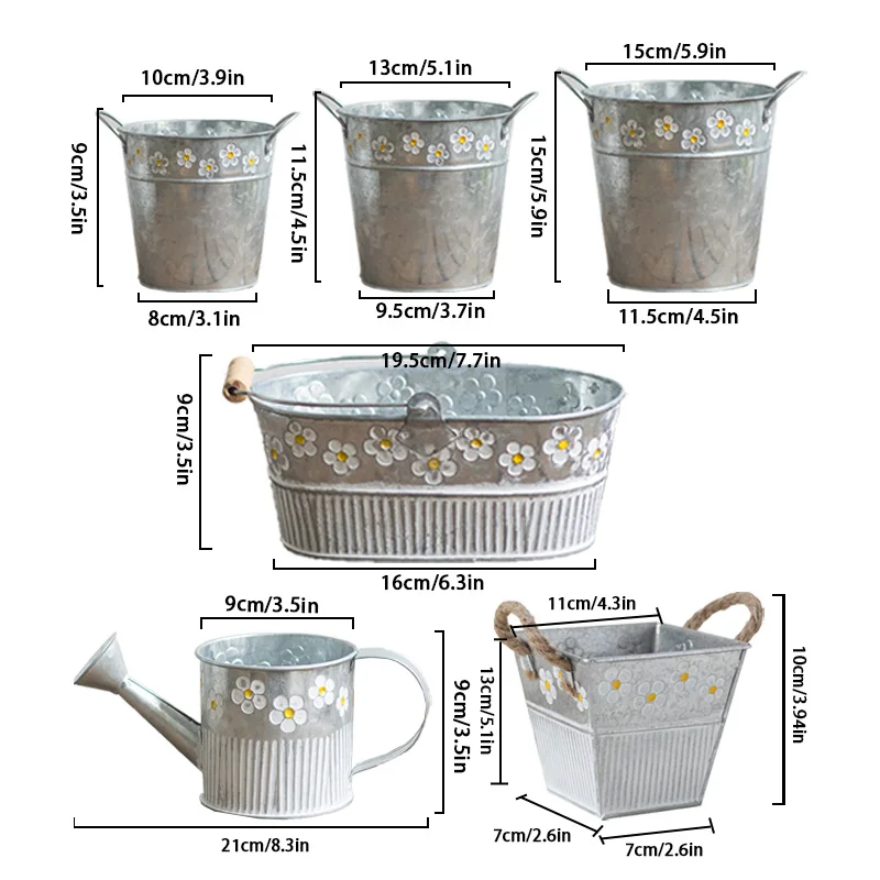 Винтажный тисненый Железный цветочный горшок настольные цветы ваза растение