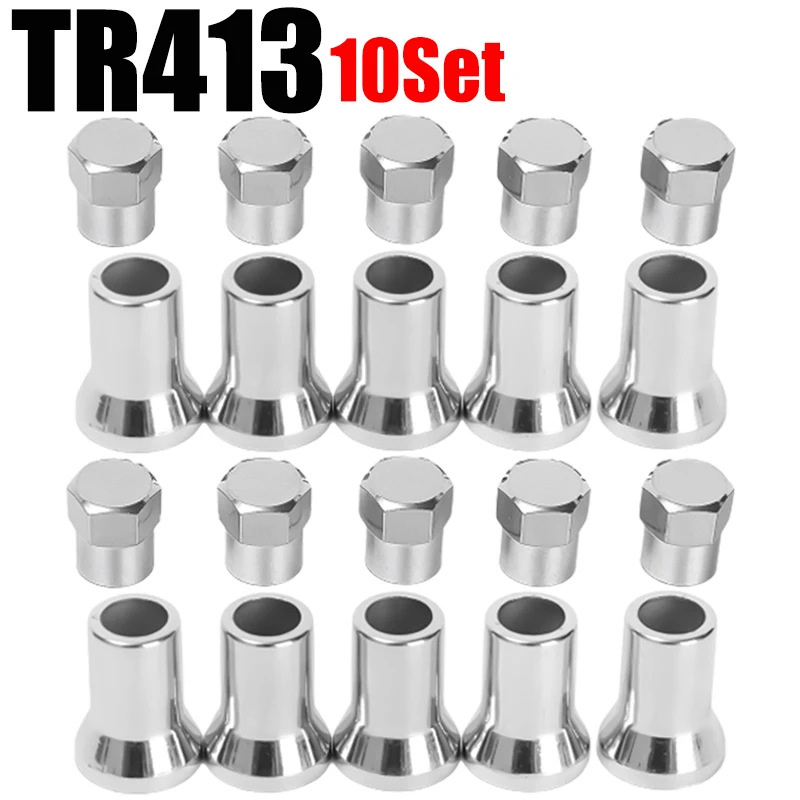 

10/20Pcs TR414AC Chrome Car Truck Tire Wheel Tyre Valve Stem Hex Caps with Sleeve Covers Left Right Front Rear Auto Accessories