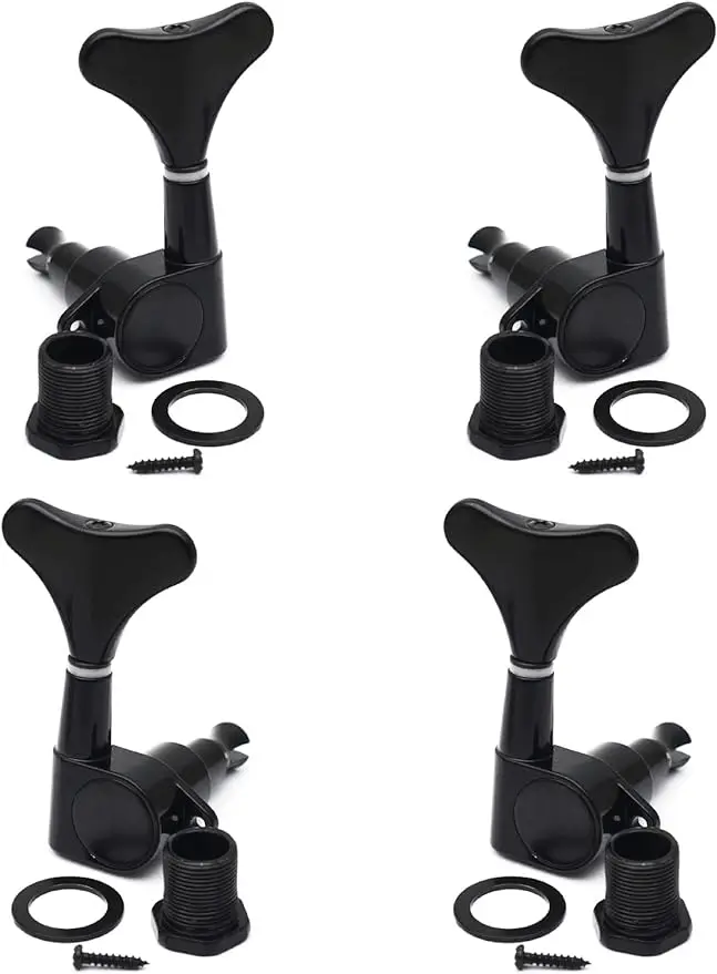

2R2L Electric Bass Guitar Sealed Tuning Pegs Tuners Machine Heads Tuning Keys/Buttons Guitar Parts for Jazz Bass (Black)