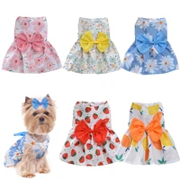 dog dress pet dog clothes big bow strawberry dress princess girl for wedding party summer dog skirt chihuahua puppy clothes