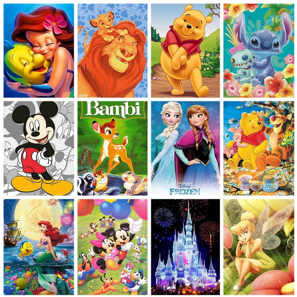 

5D Diamond Mosaic Cartoon Disney Bambi Full Drill Painting Animal Embroidery Sets Creative Hobbies Home Decoration Gift
