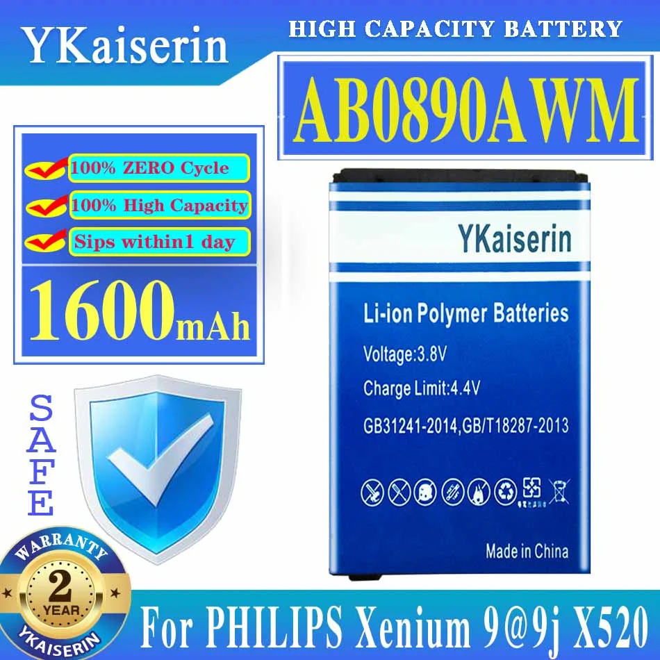 

Аккумулятор ykaisin AB0890AWM 1600 мАч для PHILIPS Xenium 9 @ 9j X520 AB0890EWM DWM AWM мобильный телефон Batteria + номер отслеживания