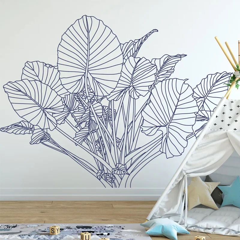 Тропический Виниловый фон с изображением слона и ушей, современное искусство, украшение для дома, гостиной, спальни, декоративные наклейки, Настенные обои G148