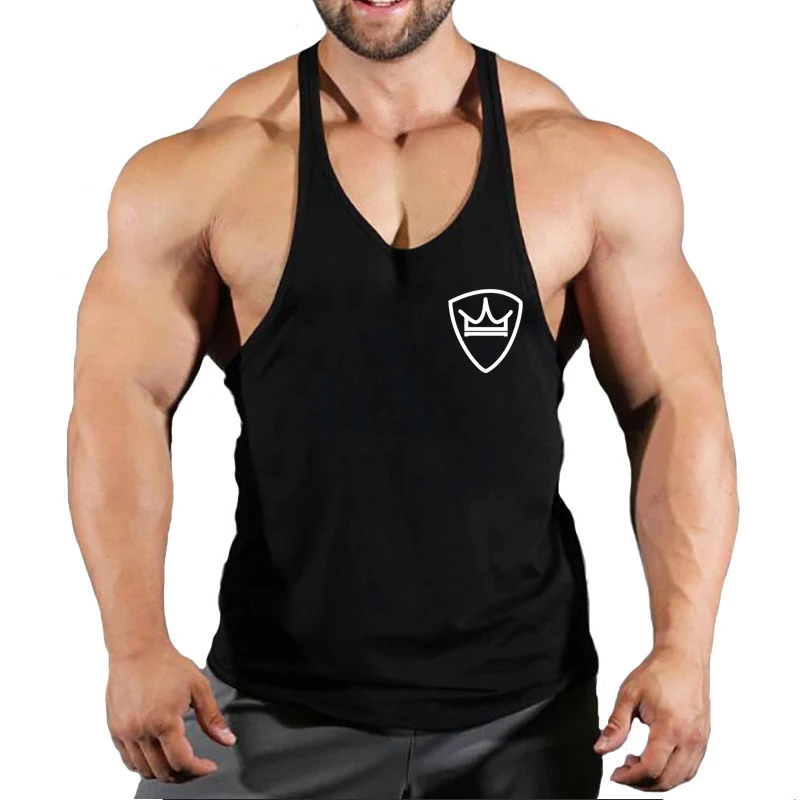 

2023 Cotton Gym Shirt Sport Tank Top Men Sleeveless Running Shirt Men Workout Training Tank Fitness Top Sport Stringer Vest