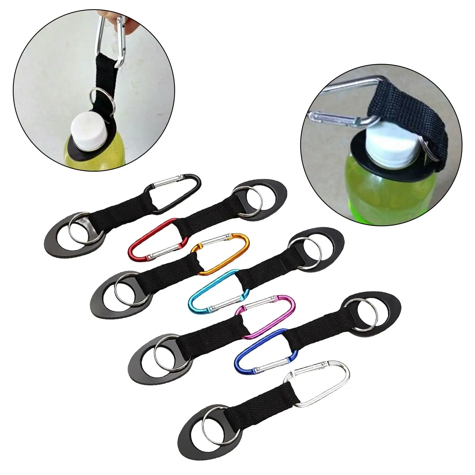 

7x Portable Water Bottle Buckle Organizer Key Chain Bottles Clip Carabiner Hooks