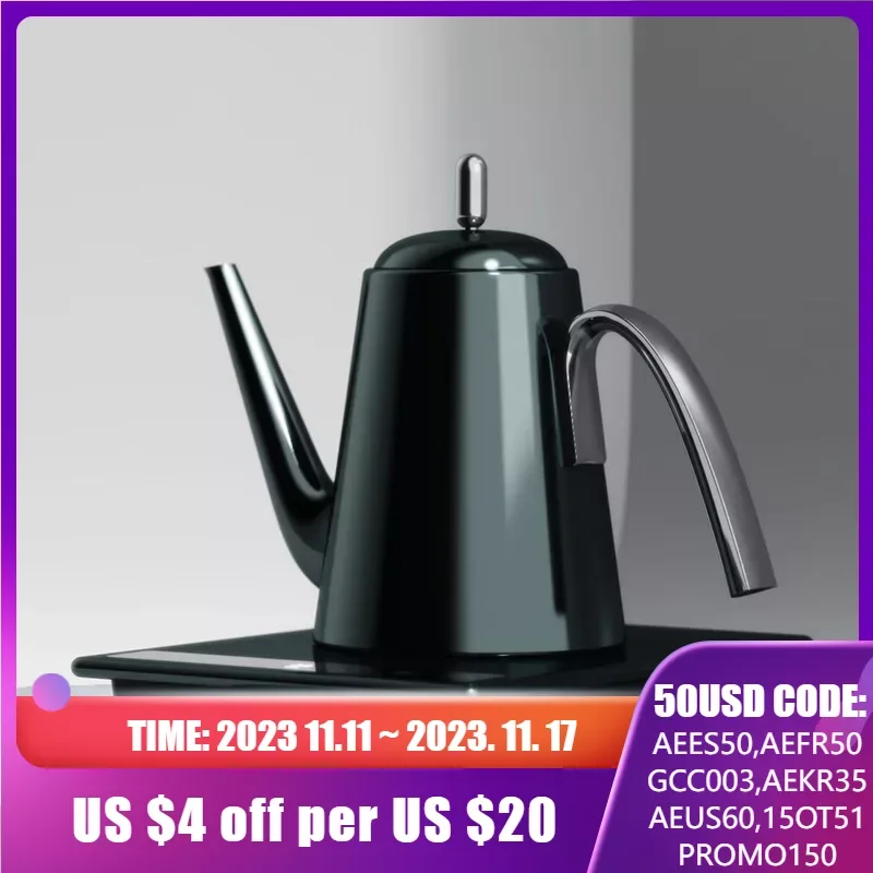 

CangYe профессиональный электрический чайник 700 мл, чайник из нержавеющей стали 316, регулируемая температура, автоматический бойлер для добавления воды X2