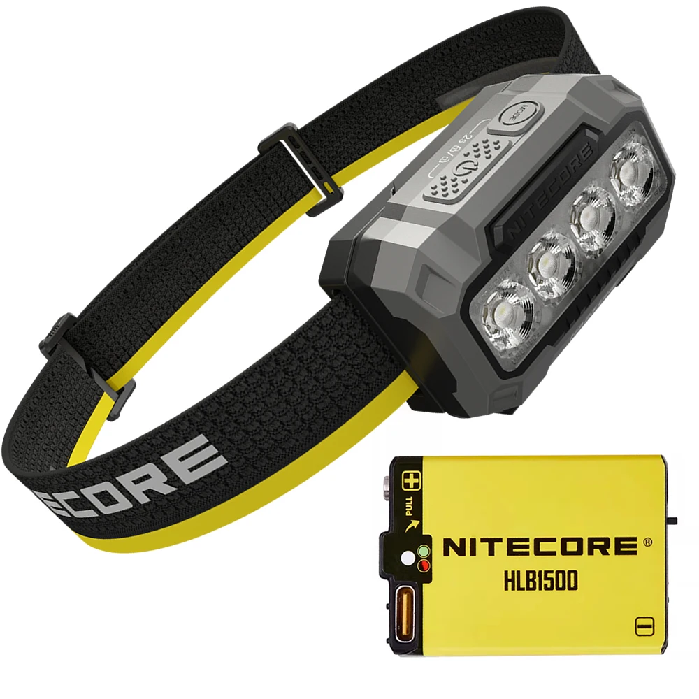 

NITECORE HA23 UHE с открытой батареей HLB1500 мАч, 600 люмен, несколько цветовых температур, светодиодный налобный фонарь, уличный ходовой фонарь