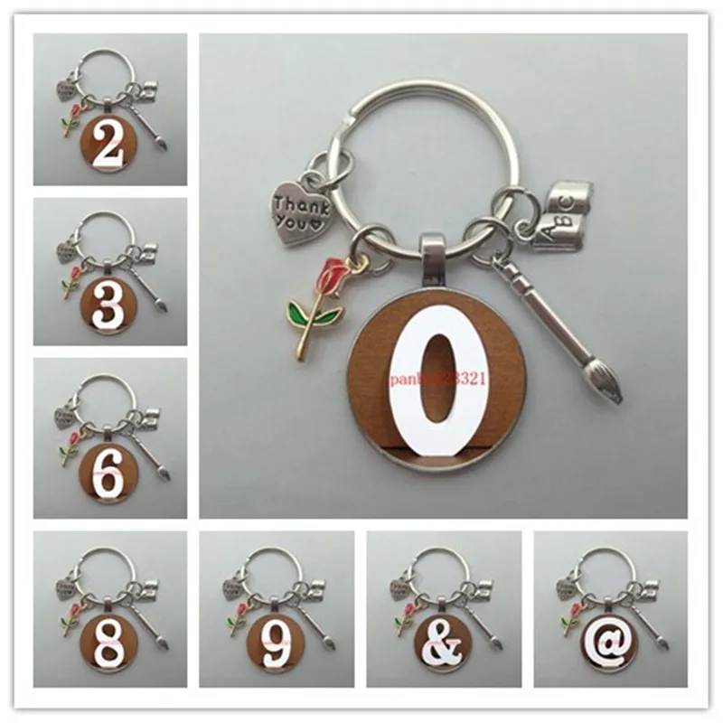 Лидер продаж новый продукт 0-9 буквенно-цифровой брелок спасибо ученику ручка