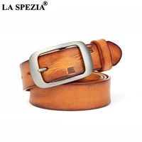 la spezia orange genuine leather women belt first layer cowskin casual buckle waist belts high quality ladies accessories belts