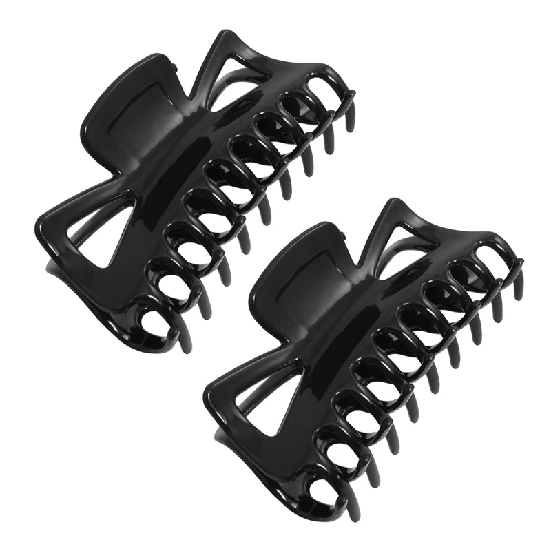 

2X Black Plastic Butterfly Style Hairpin Hair Claw Clip For Ladies