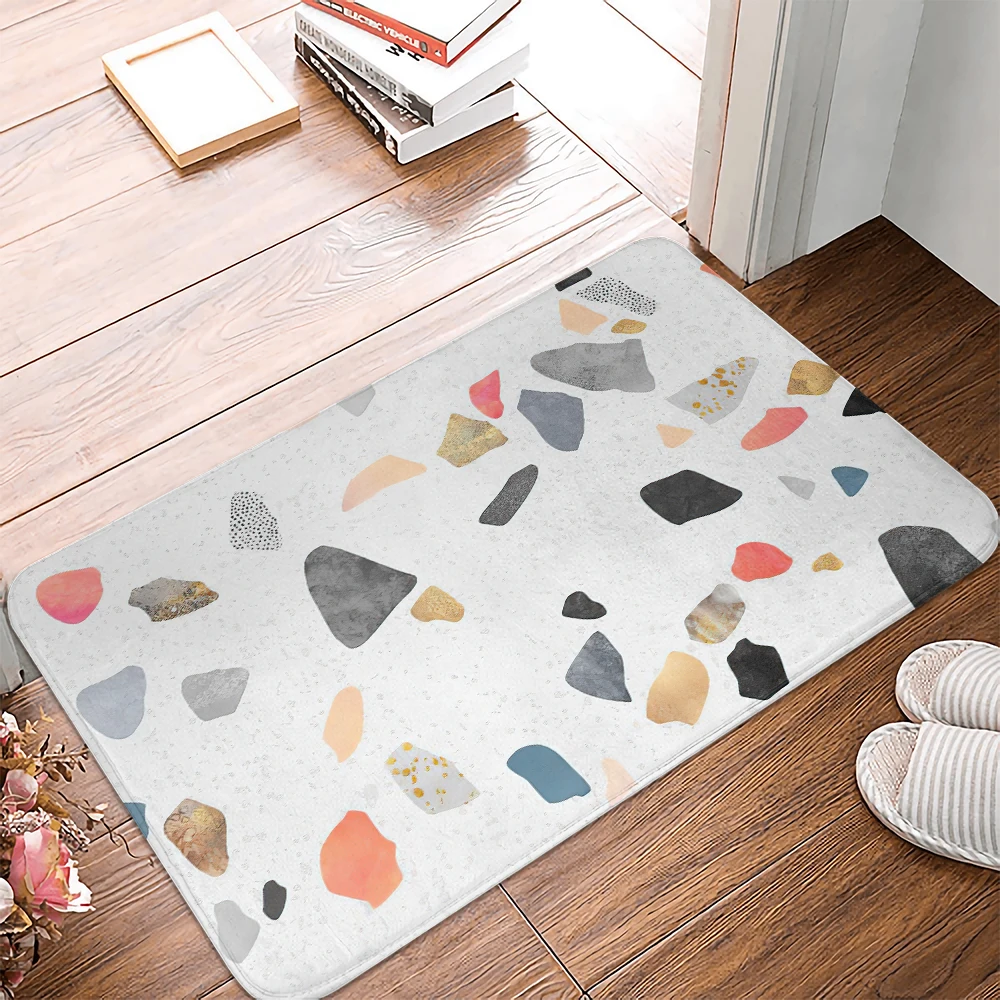

Мраморный коврик с геометрическим рисунком, рандомный коврик для входной двери, противоскользящий напольный элемент для гостиной и ванной ...