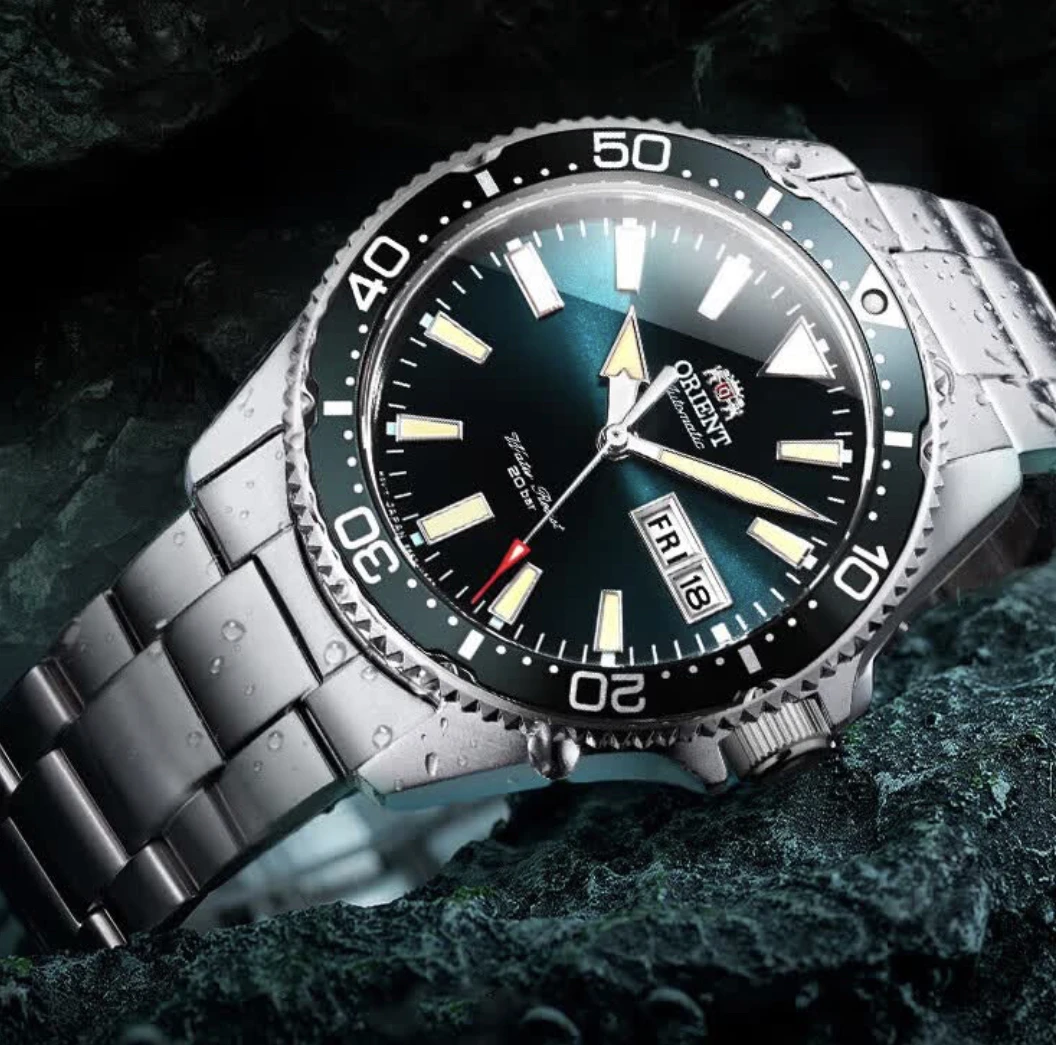 Мужские механические часы Orient Double Lion Green Water Ghost | AliExpress