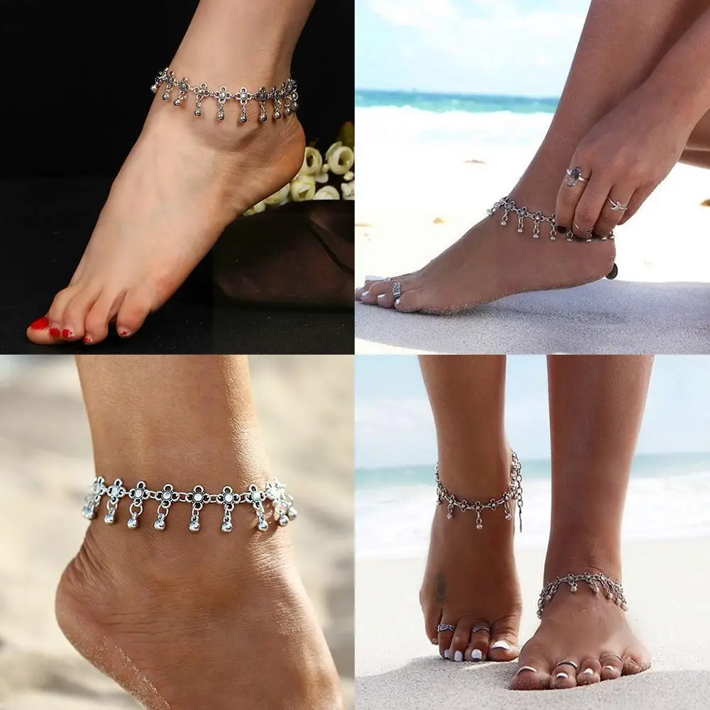 

Vintage Silver Heart Anklet Bohemian Letter Ankle Bracelet for Women Multilayer Anklets for Women Starfish Shell Pendant Anklet