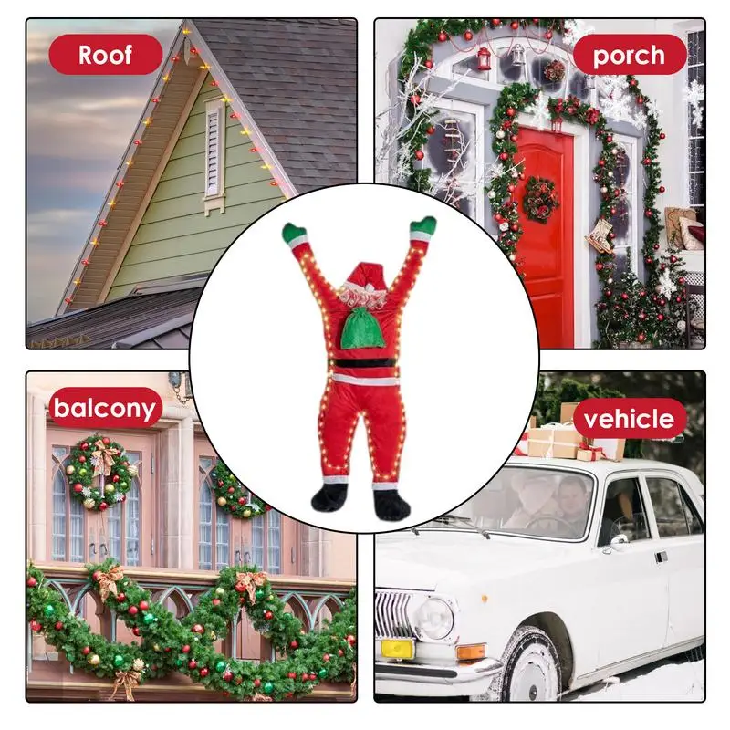 

Santa Claus Hangings Christmas Decoration climbing Santa Claus Hangings | Climbing Santa Claus and Led Lights for Christmas