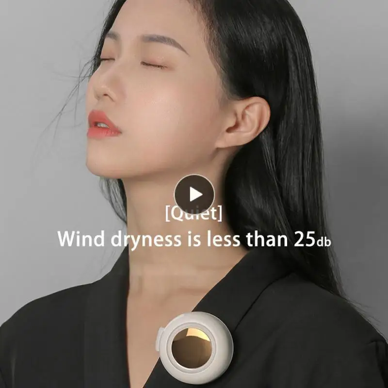 

Large Battery Capacity Leafless Mini Button Fan Air Conditioning Mute Long Endurance Portable Cute Waist Fan Summer Supplies