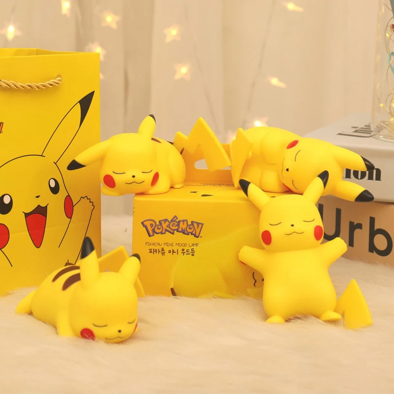 

Pokemon Pikachu Night Light TAKARA TOMY Cute Anime Soft Light Bedroom Bedside LED Light Room Decoration Children's Glowing Toys