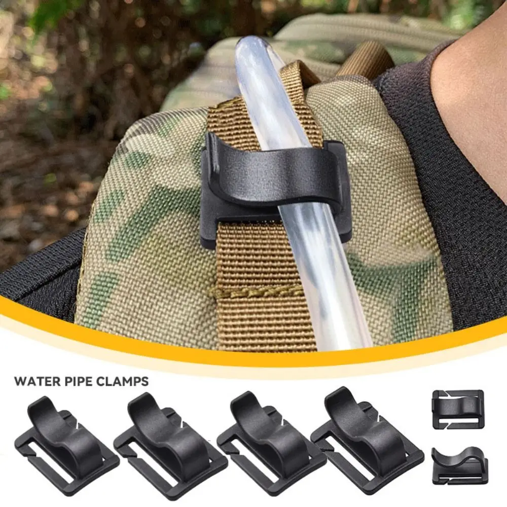 

5pcs Black Drinking Tube Clip New 3.5cm*2.6cm Rotatable Trap Clip Hose Webbing Clip Outdoor Tool