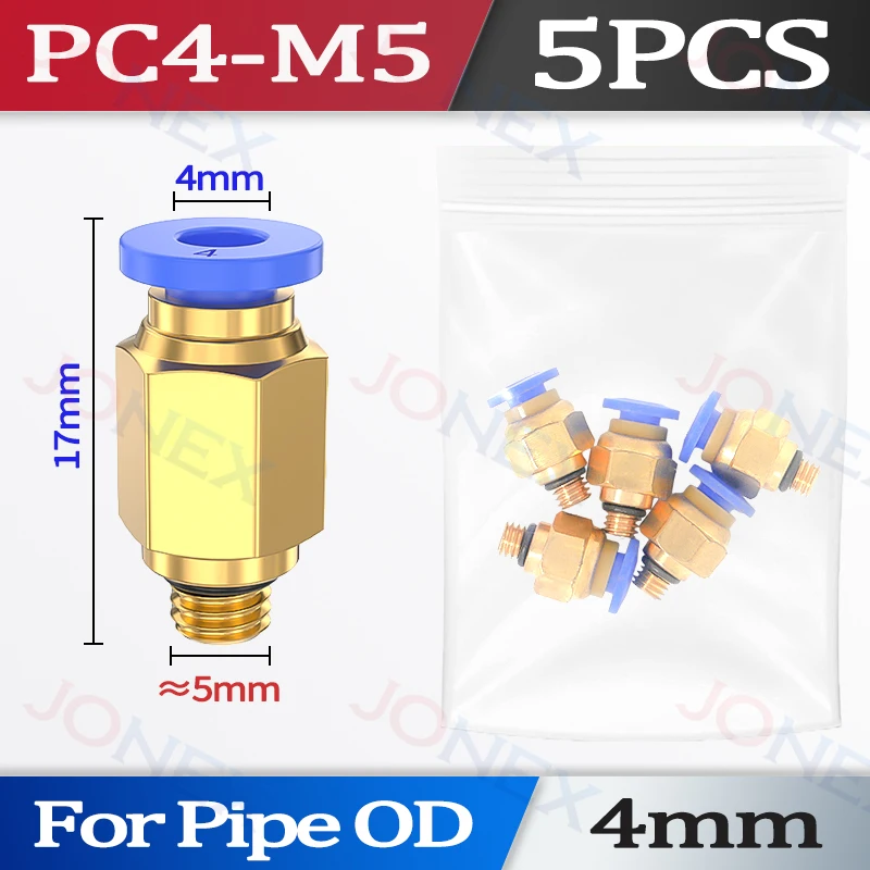 

5 шт., пневматические фитинги, соединители для ПК, 4/6/8/10/12 мм, резьба 1/8, 1/4, 3/8 1/2, фитинги для воздушного шланга, аксессуары для быстрого соединителя