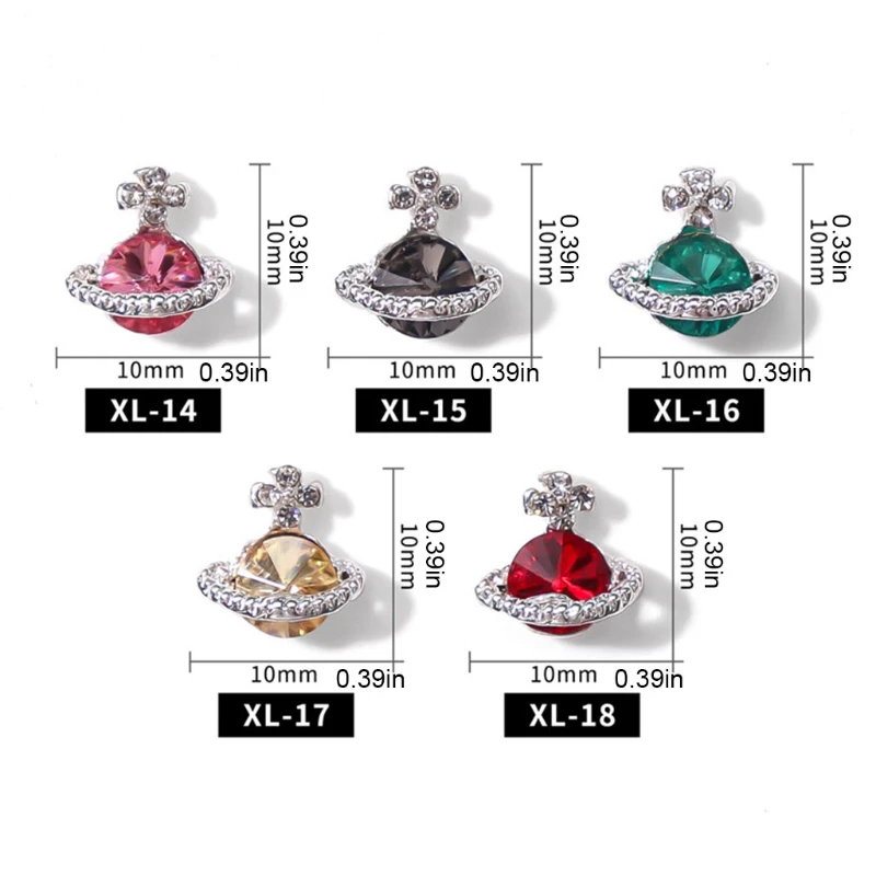 

Fancy Rhinestone Planet Design Nail Art Alloy Metal Manicure Nail DIY Accessories Nail Decoration Gifts