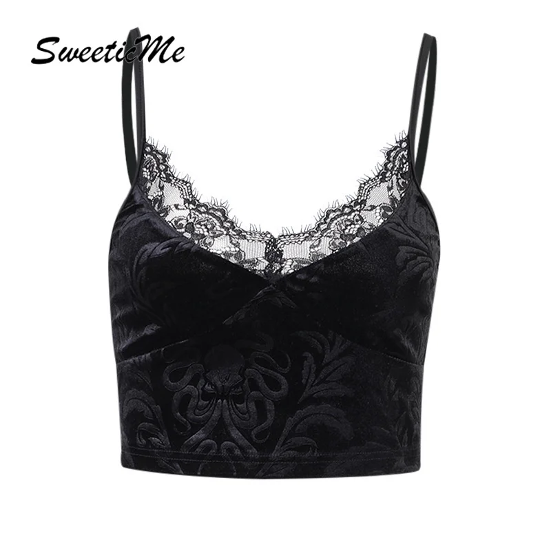

Sweeticme Women Lace Sexy Backless Strap Top