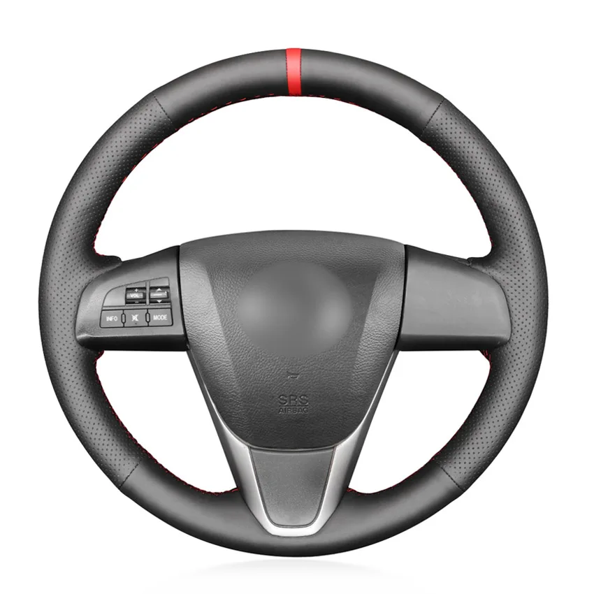 

Искусственная кожа, красный маркер для Mazda 3 Axela, Mazda 5, Mazda 6, чехол рулевого колеса автомобиля MAZDASPEED3 (США) 2010-2013