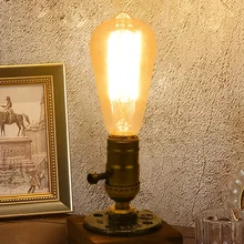 나무 성격 산업 스타일 Lamparas De Mesa 테이블 램프 식당 레트로 단철 분위기 Lampada Tavolo Led