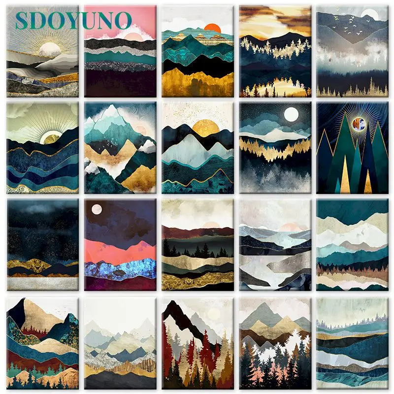 

SDOYUNO DIY Pictures By Number Scenery Kits Drawing On Canvas Painting By Numbers Artwork Hand Painted Paintings Gift Home Decor