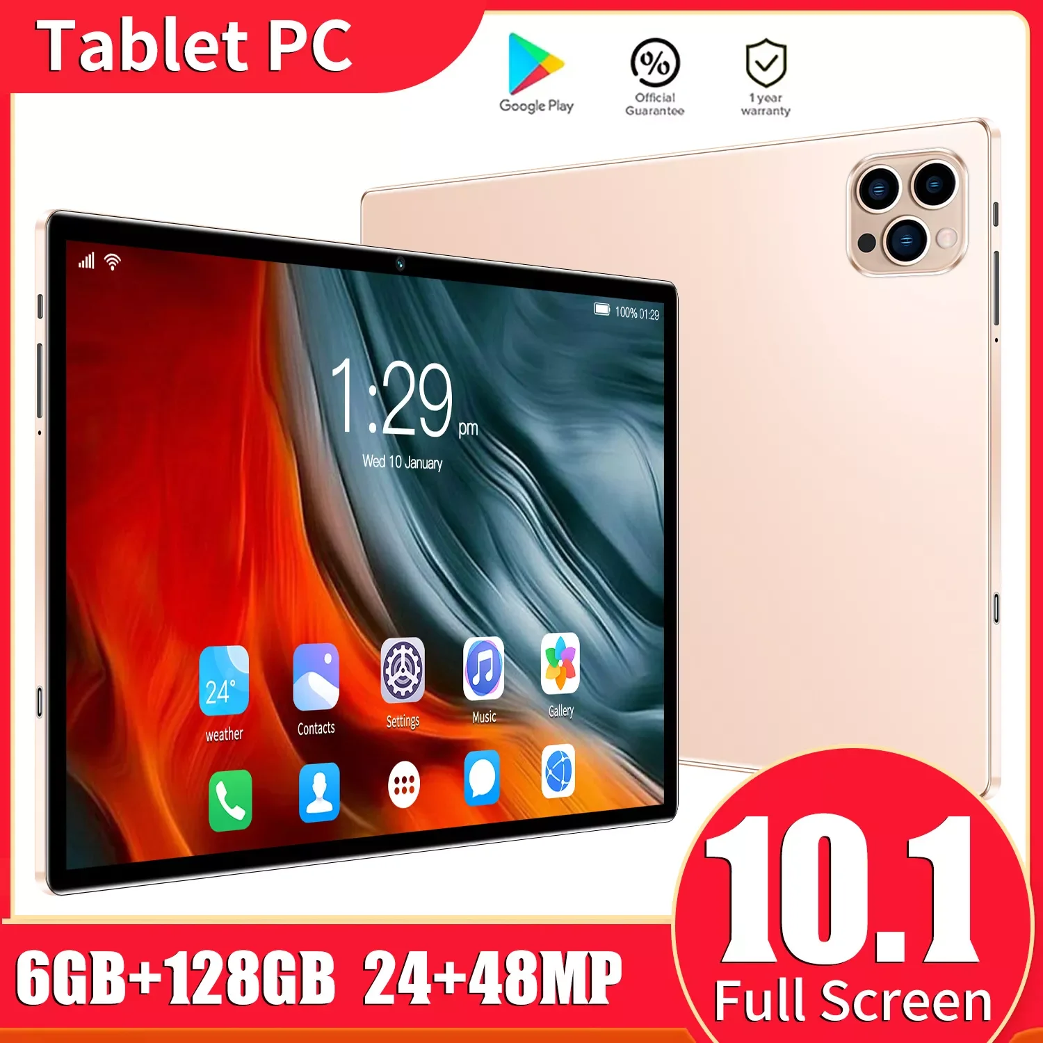 

Pad Air 10.1 inch 1200×800 Unisoc T618 Ten Core Processor 8GB RAM 128GB ROM Tablet Android 11 Type-C 8000mAh Battery
