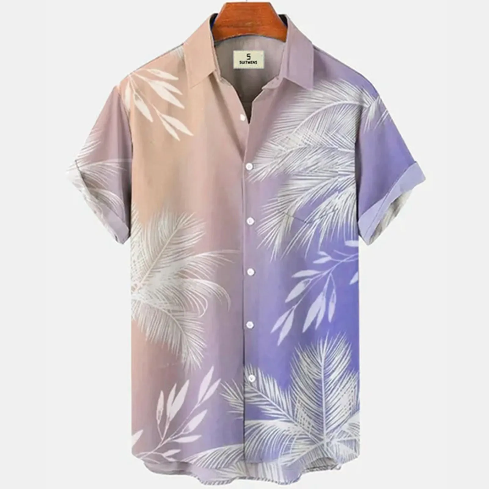 

Floral Shirt For Men Tropical Casual Short Sleeve Button Down Printed Beach Shirts Short Romper T Shirts with Pockets for Men