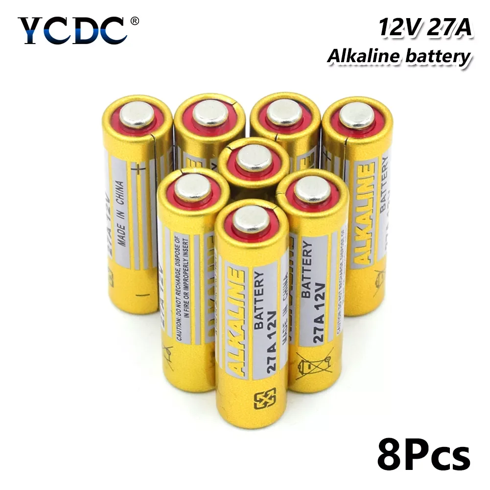

2023NEW 8pieces 27A A27 12 V Alkaline Dry Battery G27A MN27 MS27 GP27A A27 L828 V27GA Home Alarm System Security Device Dry Batt