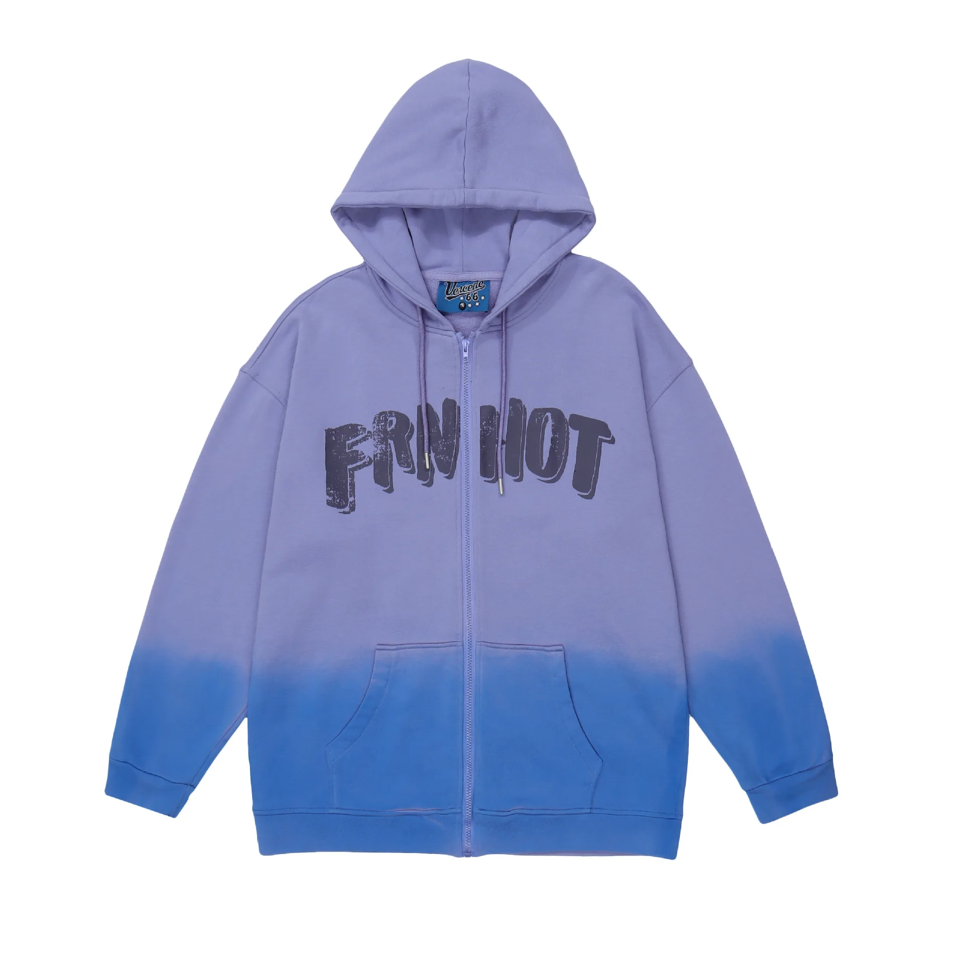 

Модный брендовый свитер в американском стиле с капюшоном на молнии, новинка осень-зима, мужские и женские толстовки с градиентом Y2K для пар