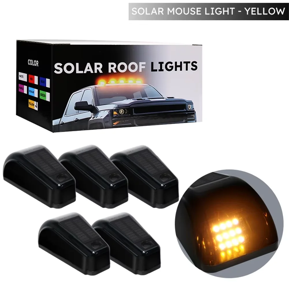5 шт. дымчатый светильник на крыше кабины на солнечной энергии, автомобильные габаритные фонари, солнечные автоматические зарядные фонари с датчиком кабины для пикапов