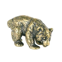 3d mini casting bear figurine animal style metal sculpture home office room desktop decoration collect ornaments gifts