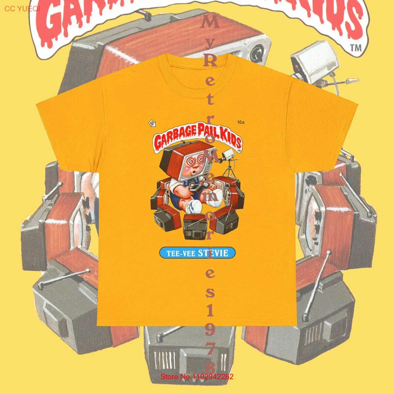 Новая детская футболка GPK Tee-Vee Stevie или Geeky серо-желтая