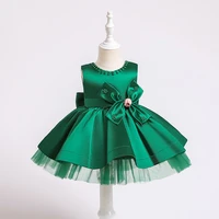 childrens princess dress baby birthday party little girl host piano performance dress noble and elegant sleeveless bow dress