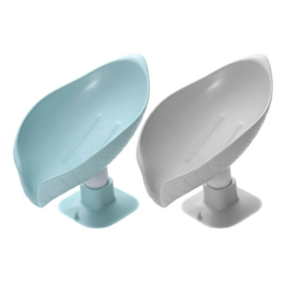 

Leaf Shape Soap Box Drain Soap Holder For Bathroom Shower Plastic Sponge Storage Plate Tray Soap Dish Kitchen Accessories