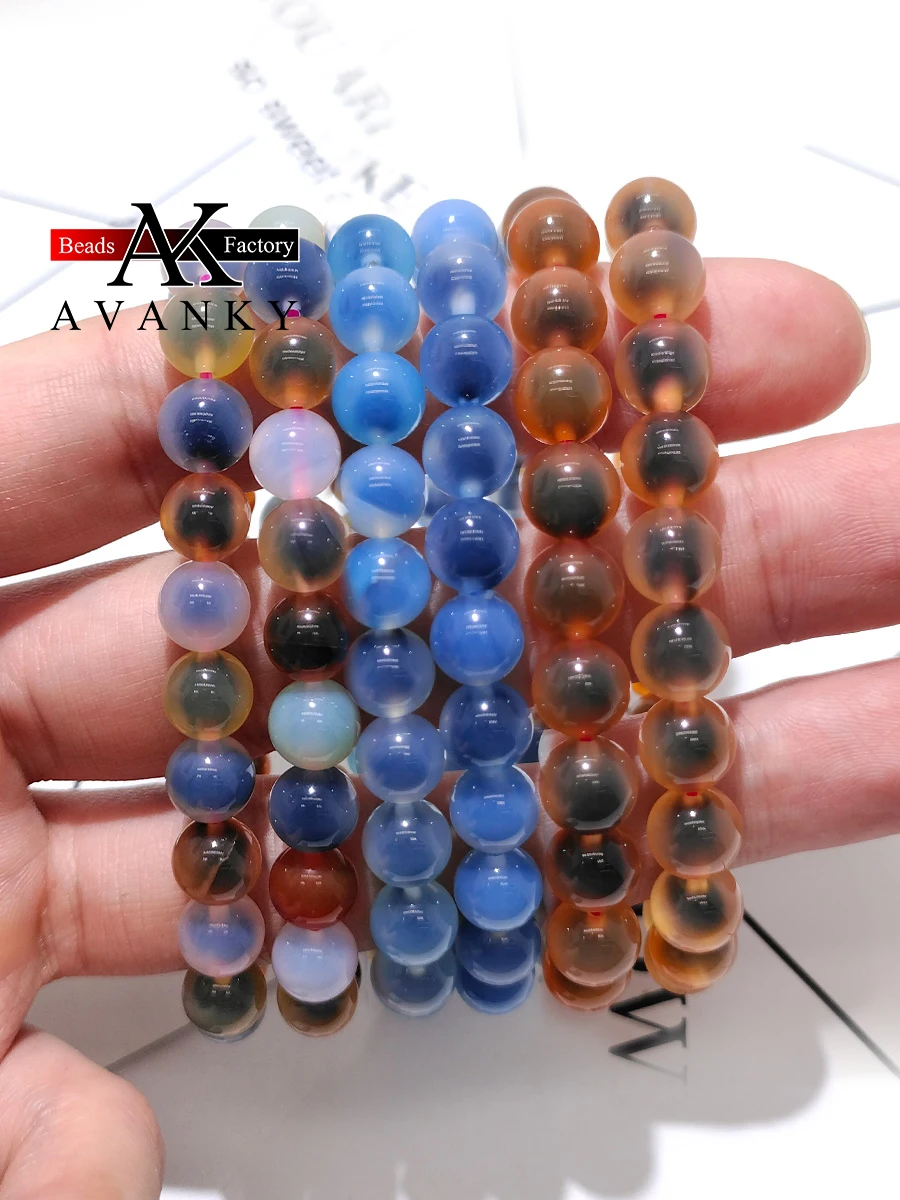 

Natural Stone Color Sugar Heart Agate Single Lap Necklace For Women Girl Birthday Gift Fresh Bracelets Fashion Jewelry 8mm