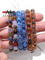 natural stone color sugar heart agate single lap necklace for women girl birthday gift fresh bracelets fashion jewelry 8mm