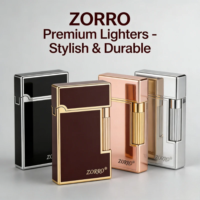 Фото Ретро-зажигалка ZORRO 612 с звуковым сопровождением, ветрозащитная, металлический корпус, элитный подарок для мужчин, практичный помощник для сигарет №1