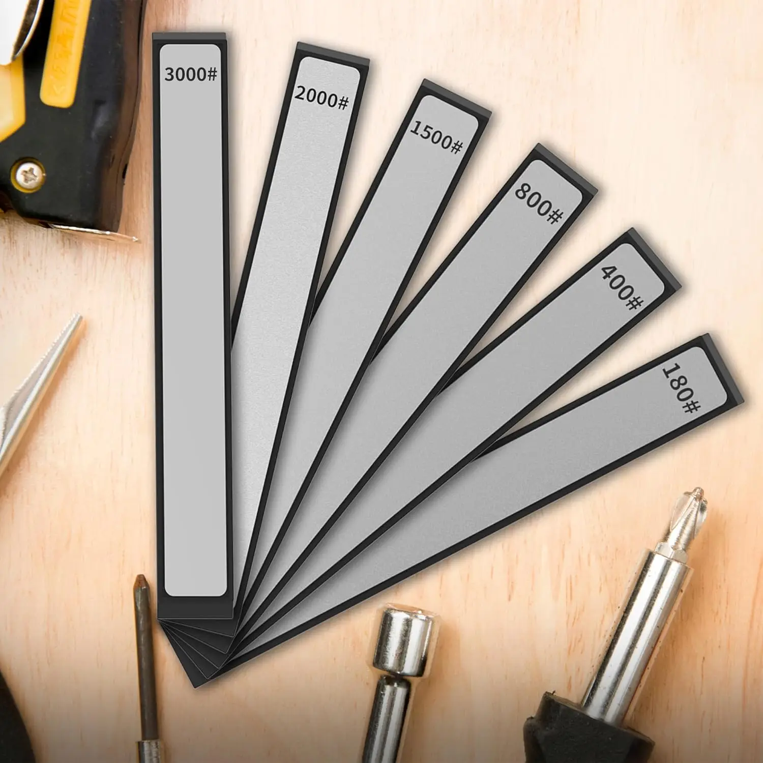 Набор из 6 алмазных точильных камней для ножей, комплект алмазных пластин для систем заточки XARILK, 180 грит # -3000 #   Грит (art.: 3920da7c460f2) - 3920da7c460f2
