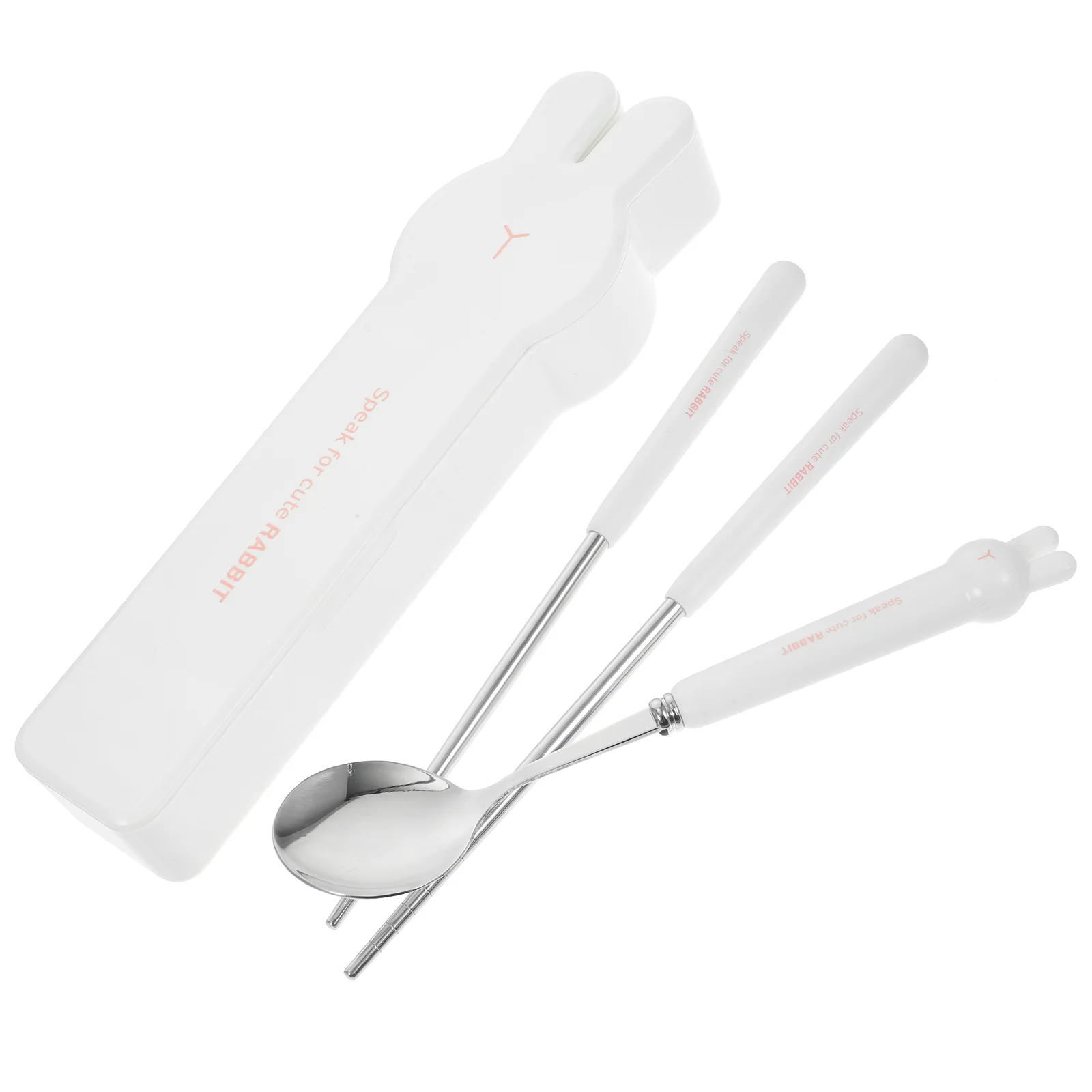 

1 Set of Cartoon Utensils Set Portable Tableware Set Spoon Chopsticks Set Stainless Steel Tableware Set