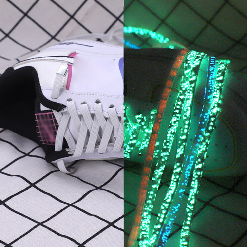 

New Luminous Shoe laces Glowing Fluorescent Shoelaces for Sneakers Flat Laces Shoes Boot Shoelace 100CM Shoestrings 1Pair